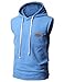 H2H Mens Fashion Slim Fit Sleeveless Hoodies with Pocket With Various Colors