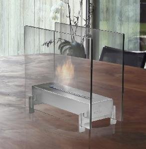 Eco-Feu Tabletop Fireplace - Horizon - Stainless Steel