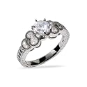 Sparkling Victorian CZ and Sterling Silver Engagement Ring