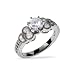 Jewelry : Sparkling Victorian CZ and Sterling Silver Engagement Ring