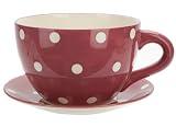 Ethos Spot Pots Giant Cup and Saucer Planter, Plum