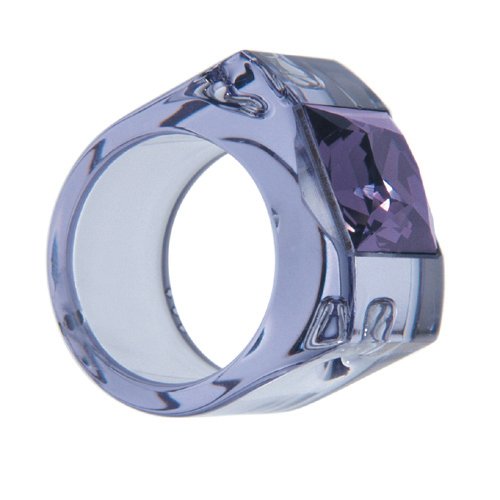 Violet Square Swarovski in a Bold and Violet Transparent Resin Ring