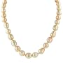 Golden South Sea Cultured Pearl Necklace with 14k Yellow Gold Diamond-Cut Bead Clasp (10-11mm), 18"