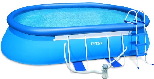 Intex Oval Frame Pool Set, 18-Feet by 10-Feet by 42-Inch