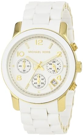 Michael Kors MK5145 Women's Two Tone Stainless Steel Quartz Chronograph White Dial Watch