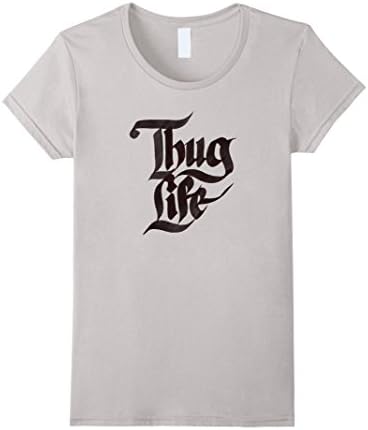 Women's Thug Life T-Shirt Small Silver