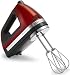 Kitchenaid 7 speed hand mixer candy apple red swivel cord with free BAG and ROD