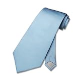 100% SILK Solid Baby BLUE Neck Tie. Men's NeckTie.