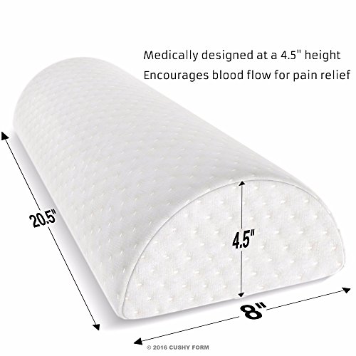Back Pain Relief HalfMoon Bolster / Wedge Provides Best Support for