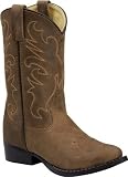 Double-H Boots Dk Brown Kds Sniptoe - 9D