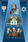 1 Jew (Banker) 2 Jews (Chess) 3 Jews (Orchestra) By Dimitri Deeva. ART PRINT ON CANVAS with 3/4 inch deep bars. Size: 12 x 18 Inches