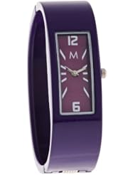 M Women`s EA0081 - Fashion Watch - Small Purple Bangle & Rectangle Dial