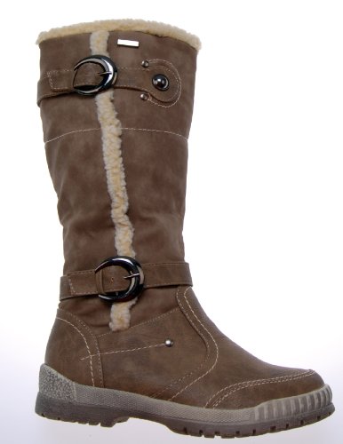 Leder Stiefel Damen Schuhe Khaki Braun Grau Winter Damenstiefel gefüttert Reviews