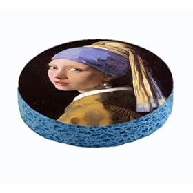  Fine Art Vermeer Girl with a Pearl Earring Unique Kitchen Sponge
