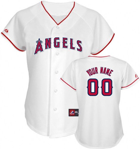 MLB Women's Los Angeles Angels of Anaheim Replica Jersey Personalized (White, Medium)