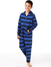 Pure Cotton Hooded Striped All-in-One
