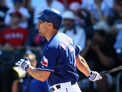 Los Angeles Angels of Anaheim v Texas Rangers, SURPRISE, AZ - MARCH 02: David Murphy Photographic Poster Print by Christian Petersen, 18x24