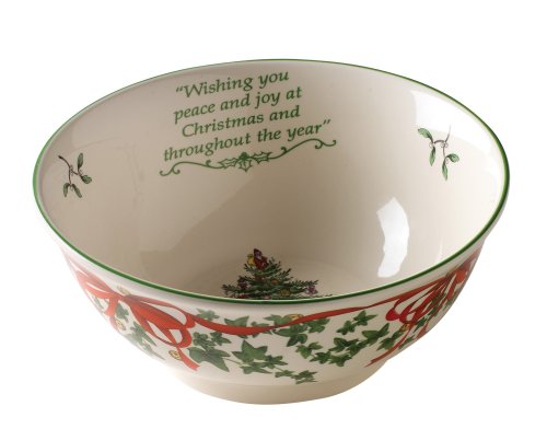 Spode Christmas Tree 2007 Collection Red Ribbons Candy Bowl