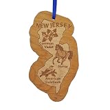 Advent Ornaments State Souvenir NEW JERSEY, Laser Cut and Engraved Wood Christmas Tree Ornament
