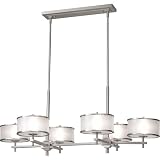 Murray Feiss F2345/6BS, Casual Luxury Large Linear Pendant, 4 Light, 300 Total Watts Halogen, Steel