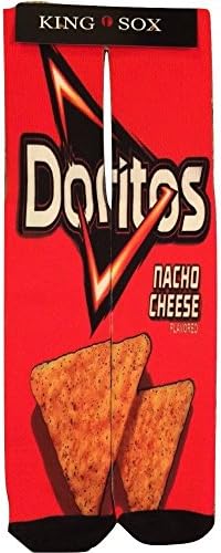 King Sox Sublimation Graphic Print Socks (Unisex Adult 9-11, Doritos Nacho Cheese)