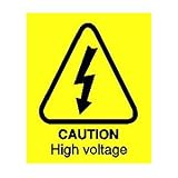 Stewart Superior Caution High Voltage Self Adhesive Sign Ref W037PVC