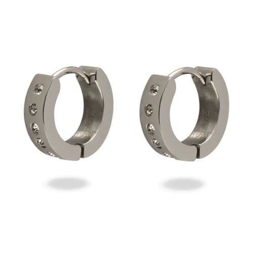 Bliss Republic Damen-Creolen Edelstahl Zirkonia Wei&szlig; 60160016 Preisvergleich