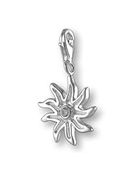 MELINA Charms clip on pendant flower sterling silver 925 zirconia
