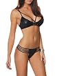 SALE Strappy Bra Top & Thong Pantie Exotic Hardware Embossed Cobra Printed