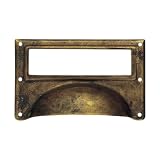 Bosetti Marella 100289.03 Bin Pull Card Holder, 3.15-Inch by 1.97-Inch Surface Mount, Antique Brass Distressed