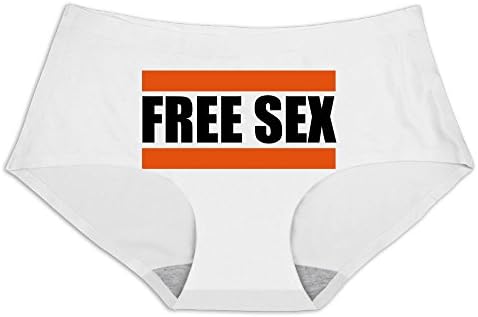 Custom Women's Comfy Smooth Ice Silky Hipster Boyshort Briefs Free Sex Size L White