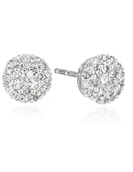 10k White Gold Round Diamond Cluster Earrings (1/4 cttw, I-J Color, I2-I3 Clarity)