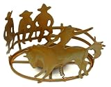 Metal Rodeo Scene Pillar Candle Holder