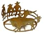 Metal Rodeo Scene Pillar Candle Holder