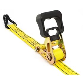 ProGrip 350701 Yellow Webbing 16' x 1-1/2" Standard Duty Ratchet with Large Sure Grip Bar Handle