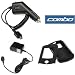 Black Durable Soft Rubber Silicone Skin Case + Rapid Car Charger + Home Travel Charger for AT&T LG CU720 Shine Cell Phone