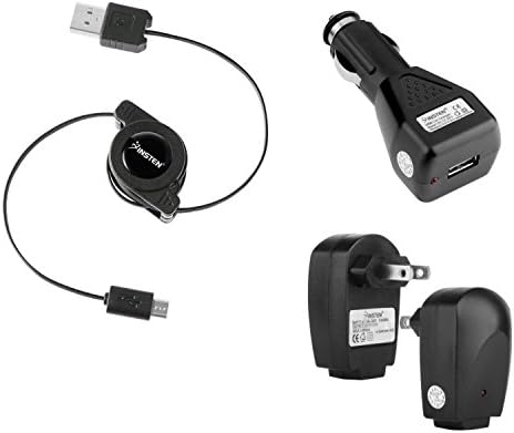 3-in-1 Micro USB/Travel/Car Charger Kit (Black Or White) for Htc cell phone