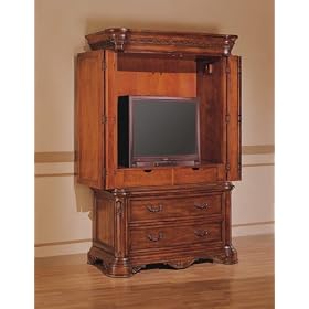 Newcastle Collection Cherry Finish Solid Wood TV Armoire Stand by visiondecor Furniture