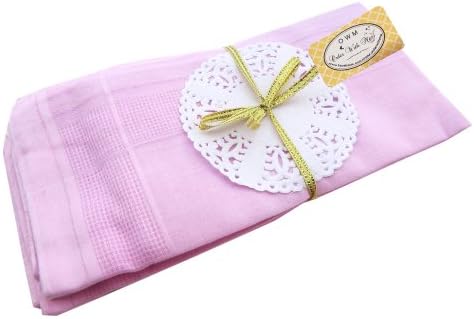 OWM Handkerchief Dozen Solid Cotton Cute Classic Handkerchiefs Pink