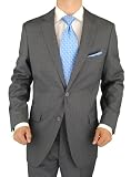 Presidential 2 Button Mens Suit Italian Style Business Suit Gray Windowpane
