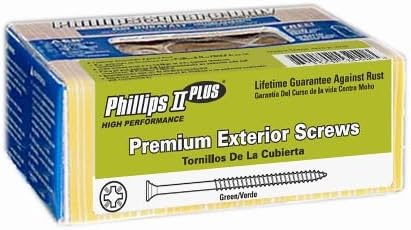 1# 1-5/8" Green Exterior screws