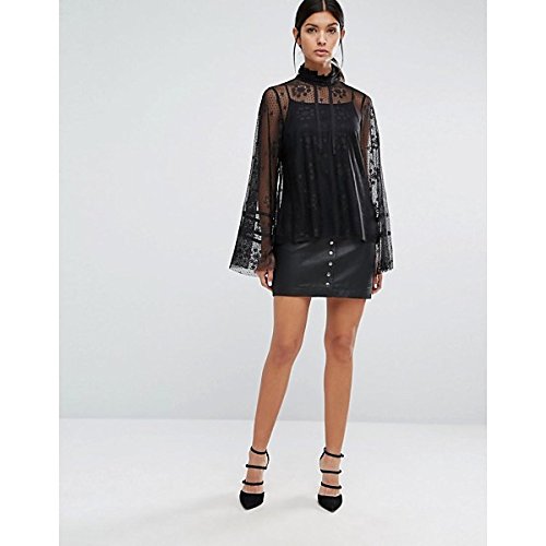 ワイエーエス ボトムス スカート Y.A.S Malta Stud Front Leather Mini Skir Black [並行輸入品]