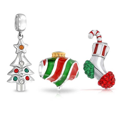 Bling Jewelry Stocking Christmas Ornament Tree Set 925 Silver Fits Pandora Bling Jewelry Stocking Christmas Ornament Tree Set 925 Silver Fits Pandora