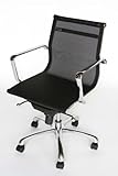 Baxton Studio Mesh-Backed Aluminum Office Chair, Black/Chrome