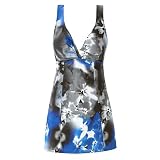 Skirted One-Piece Twist-Front Tank Swimsuit (Misses 8 BLUE-FLORAL)