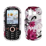 Premium White with Purple Flowers Design Snap-On Cover Hard Case Cell Phone ....