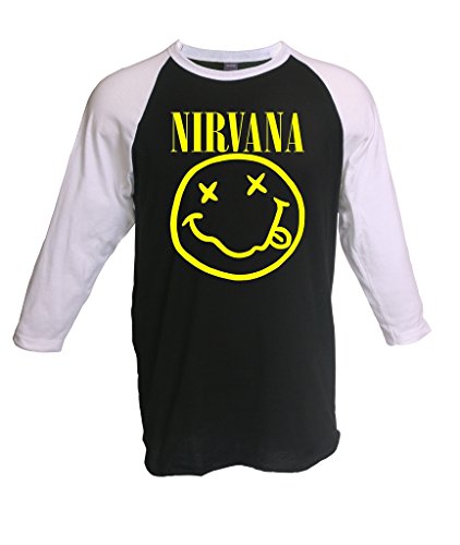 Artix Nirvana American Grunge Rock Unisex Fine Jersey Raglan Tee Medium Black