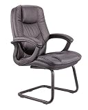 Deluxe Leather Visitors Chair with Pillow Top Seat and Back By Office Star
