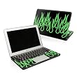 Green Neon Flames Design Skin Decal Sticker for Apple MacBook 13"" Aluminum (NO SEPARATE TRACKPAD released in 2008)