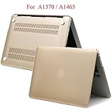 AGPtek 3 in 1 Gold Rubberized Hard Case Cover for Macbook Air 11" 11.6" A1370/A1465 + Keyboard Skin + Screen Cover